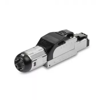 Lindy RJ-45 Cat.6/6A työkaluton kenttäasennusliitin, RJ45, musta, hopea, metalli, CE, REACH, RoHS, UKCA, 240 g, 133 mm
