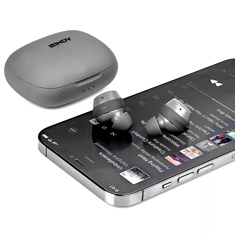 Lindy LE400W kuulokkeet langattomat in-ear musiikki/arki USB Type-C Bluetooth harmaa