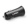 Lindy yhden portin USB Type-C PD autolaturi, 27 W, auto, savukkeensytytin, 12 V, 3 A, musta