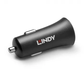 Lindy yhden portin USB Type-C PD autolaturi, 27 W, auto, savukkeensytytin, 12 V, 3 A, musta