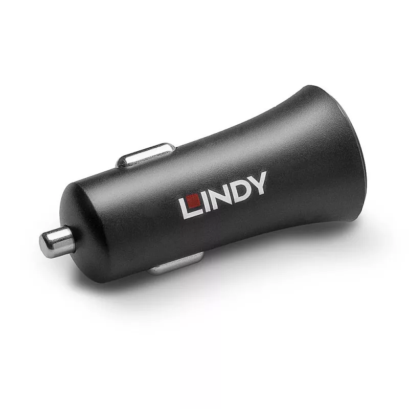 Lindy yhden portin USB Type-C PD autolaturi, 27 W, auto, savukkeensytytin, 12 V, 3 A, musta