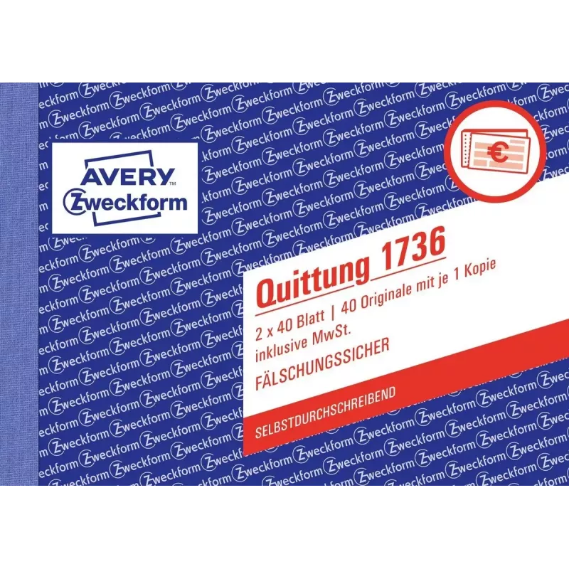 Tilityslomakekirja A6 Avery 1736-5