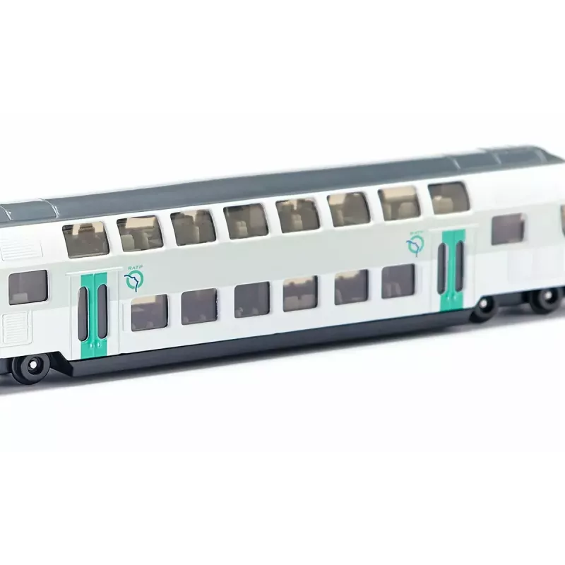 Train Siku RATP kaksikerrosjuna metalli muovi musta sininen harmaa