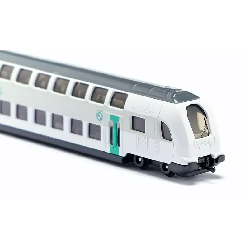 Train Siku RATP kaksikerrosjuna metalli muovi musta sininen harmaa