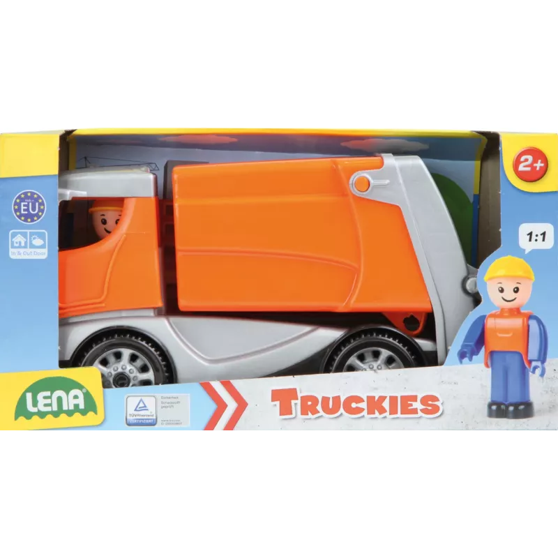 Lena Truckies jäteauto, kuorma-auto, 2 vuosi/vuotta, muovi, harmaa, oranssi