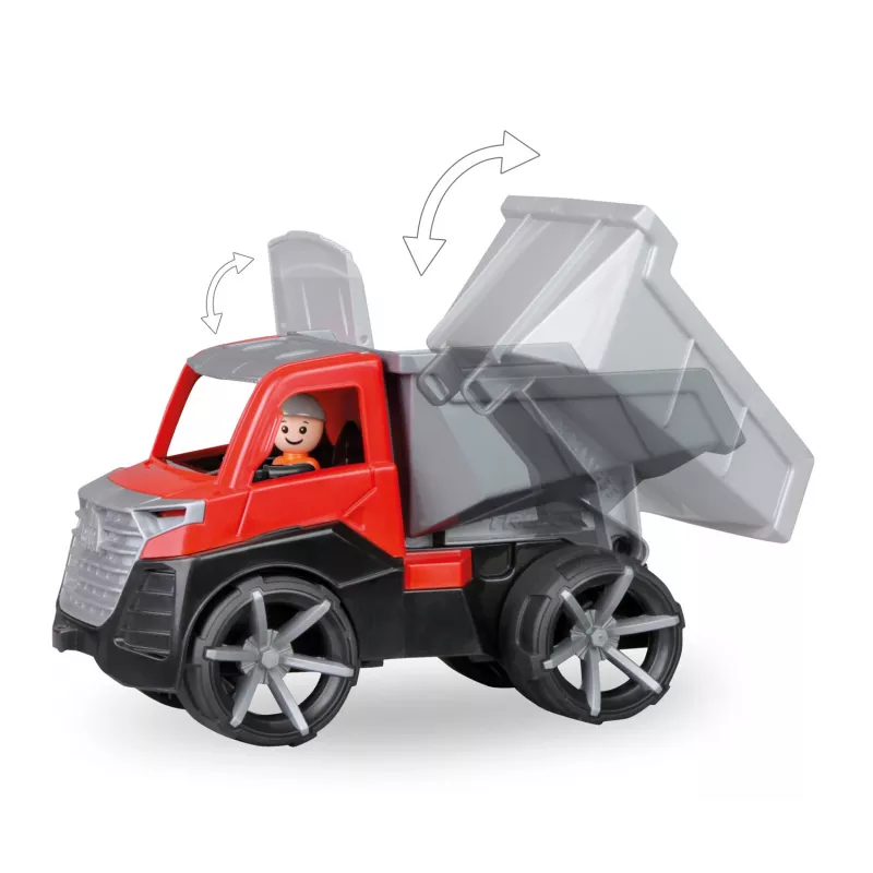 Lena TRUXX 29 cm kippiauto kumi teräs harmaa punainen