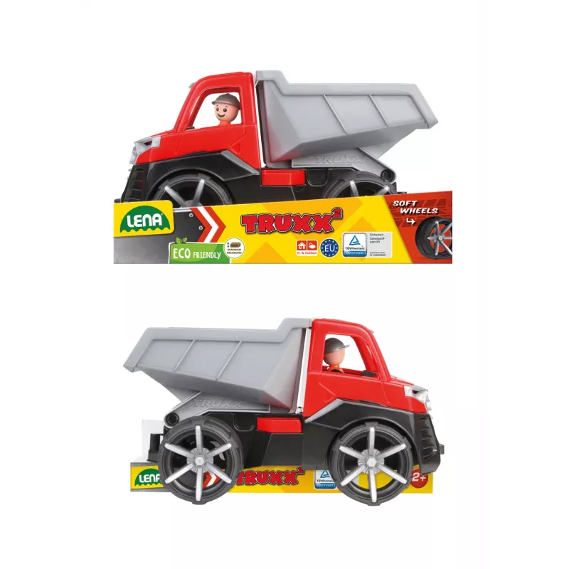 Lena TRUXX 29 cm kippiauto kumi teräs harmaa punainen