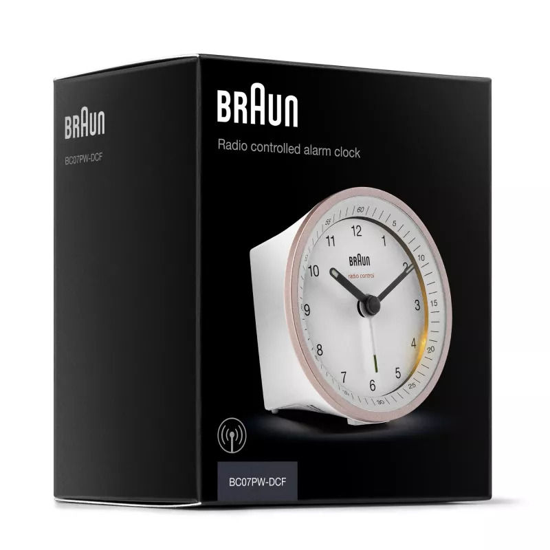 Braun BC07 kvarts herätyskello pinkki, valkoinen