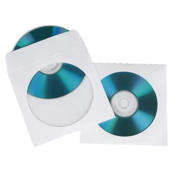 Hama CD-paperitaskut, valkoinen, 100 kpl/pakkaus, 1 levy