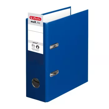 herlitz PP-arkistokansio 10842326, A5 pysty, 75 mm selkä, sininen