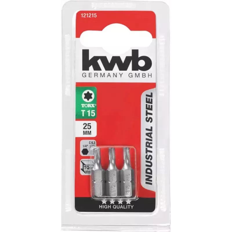 Ruuvimeisselin kärkisarja KWB 121227 — 3 kpl, Torx T27-kärjet, 25 mm pituus