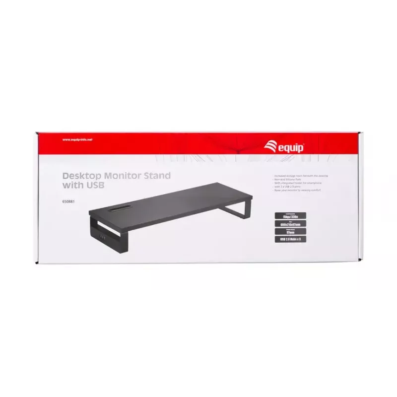 Equip 650881 pöytänäytön jalusta USB:lla