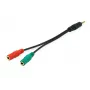 Equip 147943 audiokaapeli 1,5 m 2 x 3,5 mm 3,5 mm musta