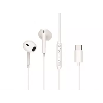 Johdollinen in-ear-kuulokemikrofoni CONCEPTRONIC BRENDAN02W USB-C, in-ear, 20–20000 Hz, 1,2 m kaapeli, valkoinen