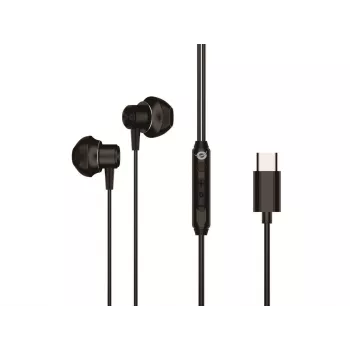 Johdollinen in-ear-kuuloke-mikrofoni CONCEPTRONIC BRENDAN04B — USB-C, 20–20000 Hz, 1,2 m kaapeli, 14 g, musta