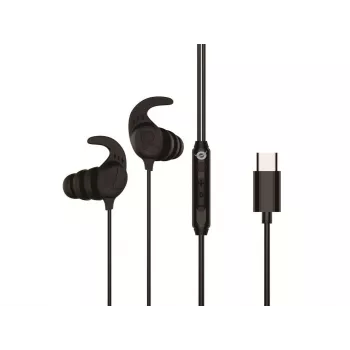 Johdollinen in-ear-kuulokemikrofoni CONCEPTRONIC BRENDAN05B – USB-C, 20–20000 Hz, 1,2 m kaapeli, korvakoukku (musta)