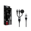 USB A - 2× USB-C 3-in-1 pikalataus- ja datakaapeli Conceptronic ETTA08B15 — 1,5 m, USB 2.0, 5 A, Apple Watch -laturi, 100 W E‑Mark