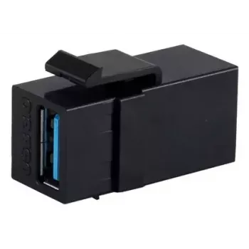 Keystone-moduuli ShiverPeaks S/CONN 08-10041 litteä musta USB A