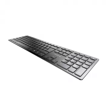 Cherry KW 9100 ohut näppäimistö, langaton, RF + Bluetooth, QWERTY, UK-englanti, musta, 108 näppäintä, 1,2 m kaapeli