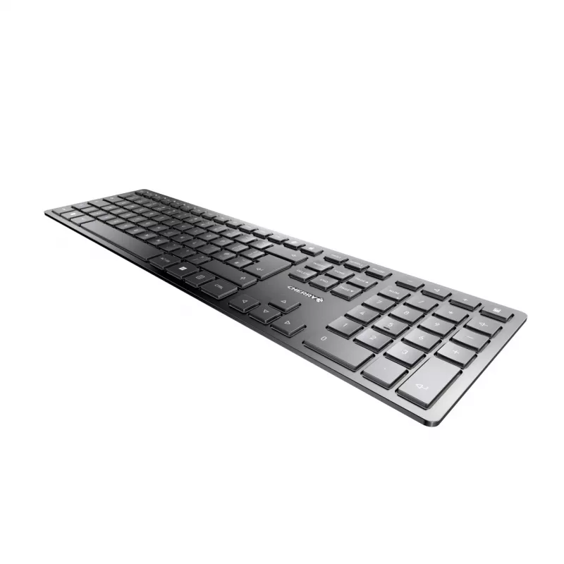 Cherry KW 9100 ohut näppäimistö, langaton, RF + Bluetooth, QWERTY, UK-englanti, musta, 108 näppäintä, 1,2 m kaapeli