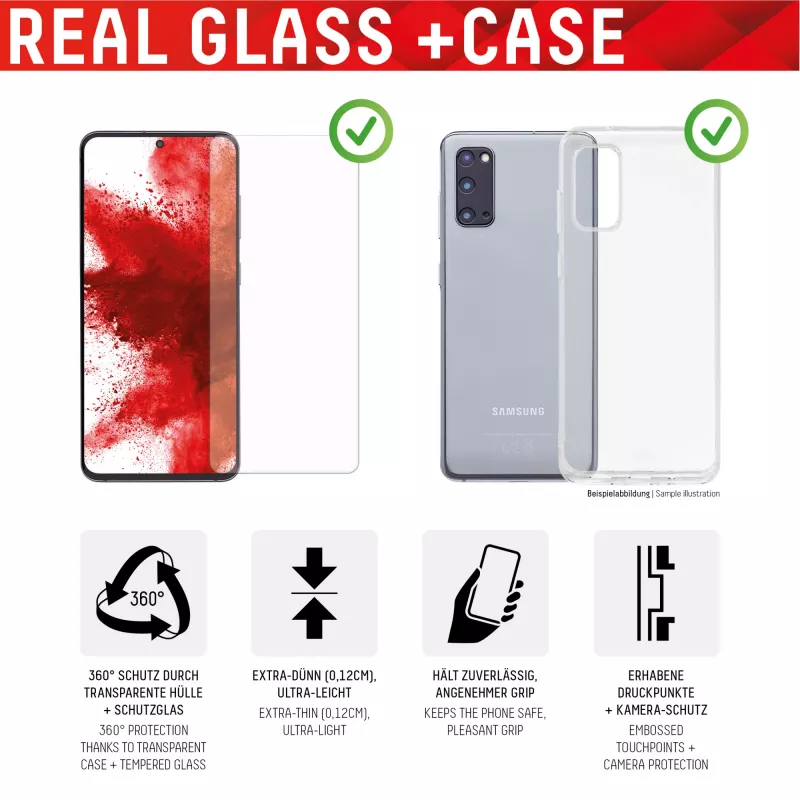 Displex näytönsuojakalvo + kotelo Samsung Galaxy A53 5G, karkaistu lasi