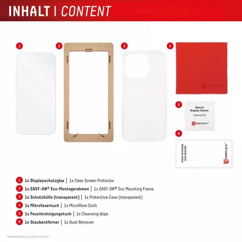 Displex näytönsuojakalvo + kotelo Apple iPhone 16 Plus, Eco-asennuskehys, naarmuuntumaton