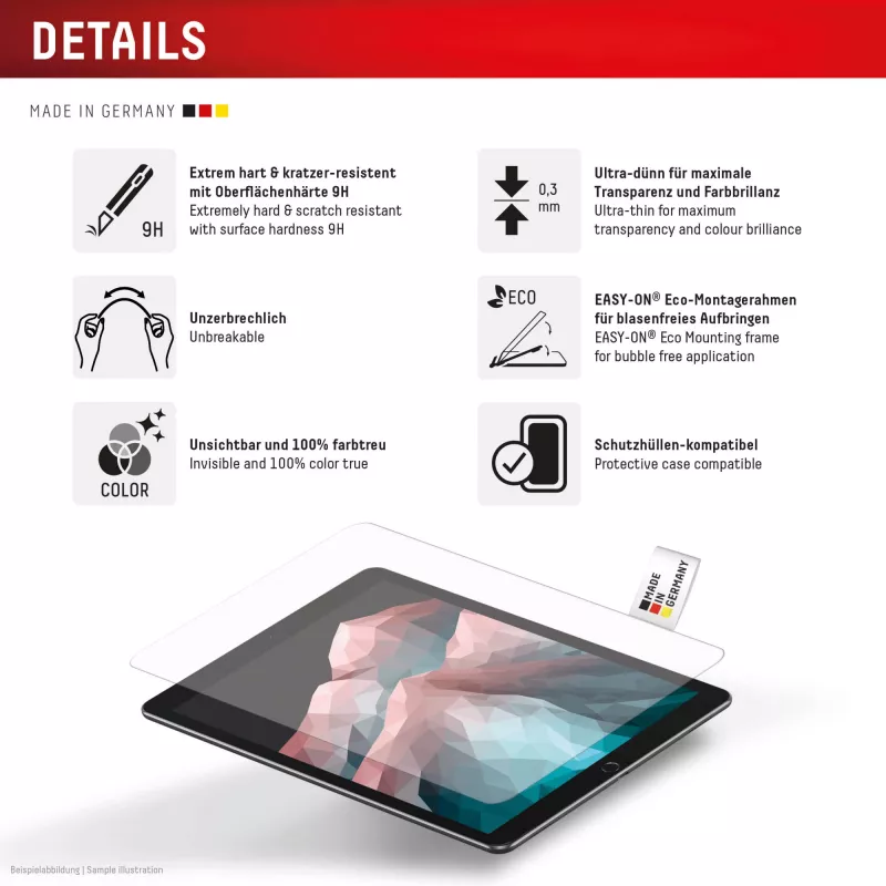 Displex Tablet Glass (9H) Samsung Galaxy Tab S11, Eco-asennuskehys, särkymätön