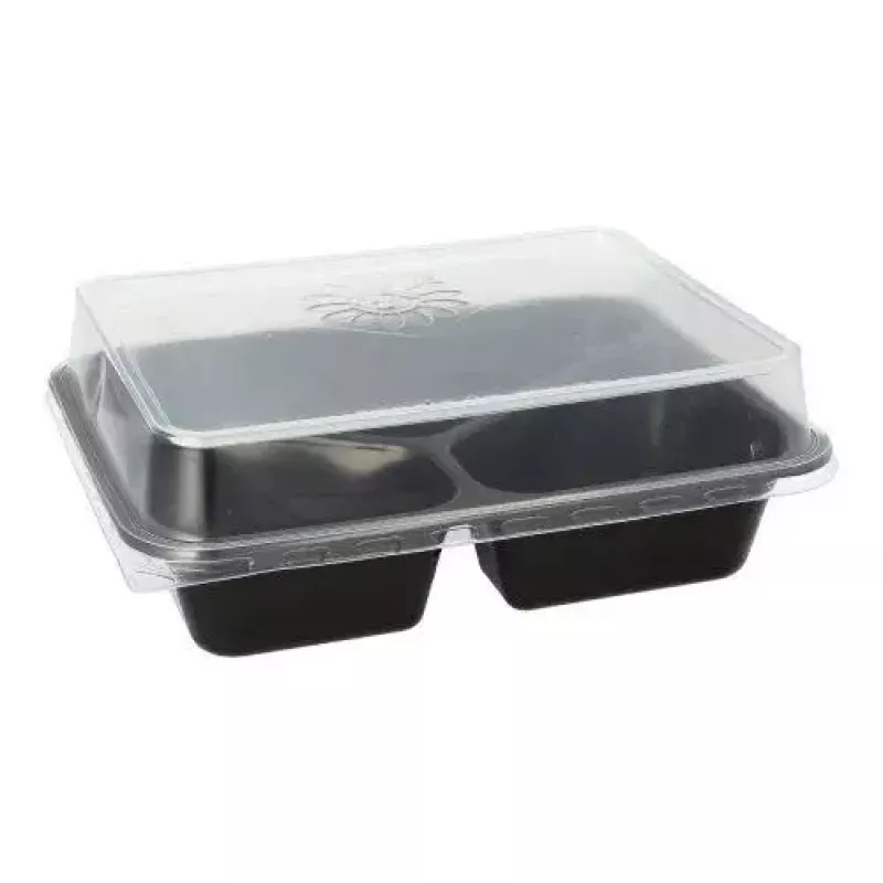 Papstar 96554 kertakäyttöinen elintarvikeastia musta PET 227x178x45mm