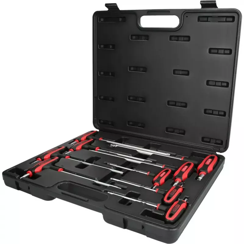 KS Tools ERGOTORQUEplus T-kahvainen Torx-avainsarja reiällä, 9-osainen, TB10-TB50 (151.8160)