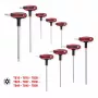 KS Tools ERGOTORQUEplus T-kahvainen Torx-avainsarja reiällä, 9-osainen, TB10-TB50 (151.8160)