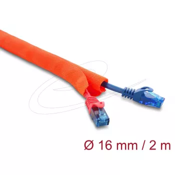 Kaapelinsuojasukka itsesulkeutuva DELOCK 2 m × 16 mm oranssi