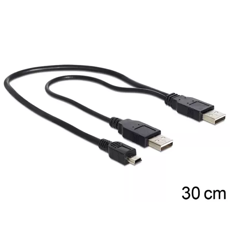USB-kaapeli DeLOCK 83178 USB 2.0 0,3 m 2 x USB A musta
