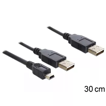 USB-kaapeli DeLOCK 83178 USB 2.0 0,3 m 2 x USB A musta