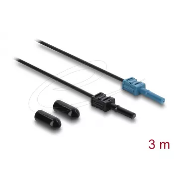 Kuituoptinen sovitinkaapeli DELOCK 91026, monimuoto-POF, 3 m, musta/sininen, 1 kpl