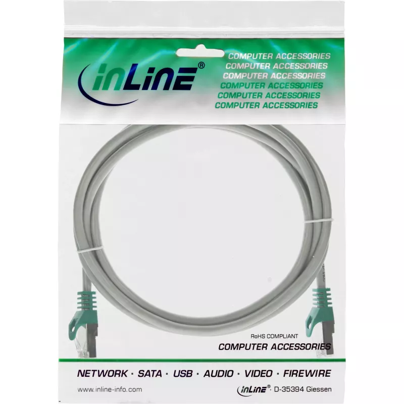 InLine crossover-patch-kaapeli PC - PC SF/UTP Cat.5e harmaa 3 m