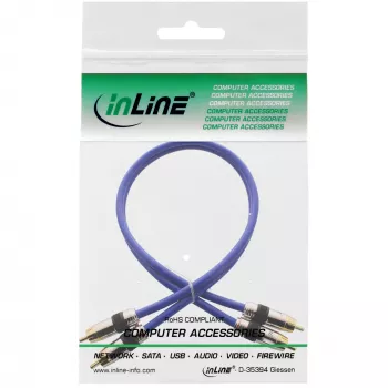 InLine Premium RCA-äänikaapeli 2x RCA pistoke / pistoke kullattu 5 m