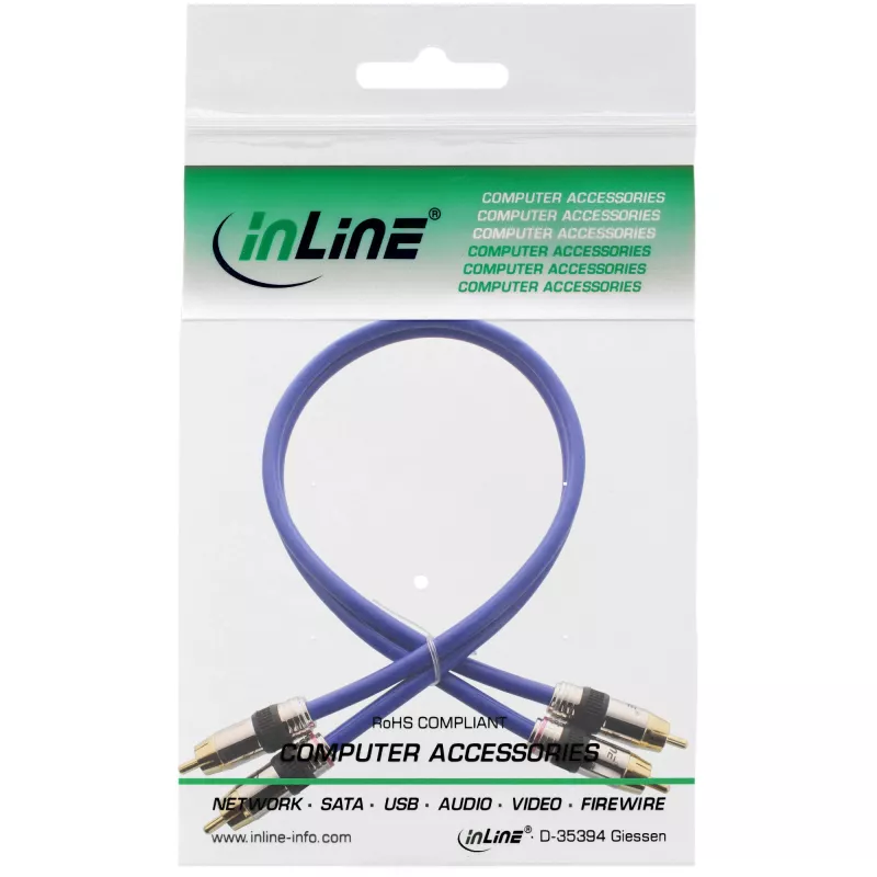 InLine Premium RCA-äänikaapeli 2x RCA pistoke / pistoke kullattu 5 m