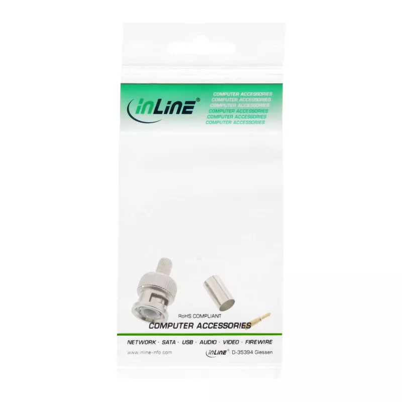 InLine BNC-puristuspistoke RG59-videokaapelille, pronssi, 7 g, 70 mm, 123 mm, 15 mm, 9 g