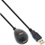 InLine USB 2.0 -kaapeli Type-A pistoke / liitäntä, jalustalla, musta, 2 m