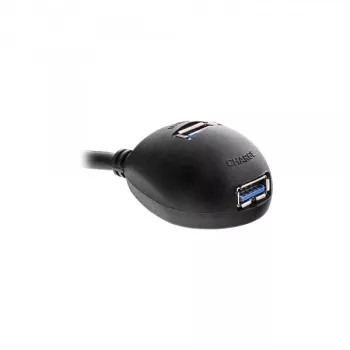 InLine USB 3.2 Gen.1 -kaapeli USB Type-A M / A F + virta, telineellä, musta, 2 m