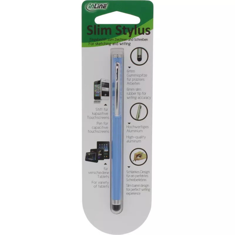 Stylus-kynä InLine 55467B kosketusnäytöille sininen