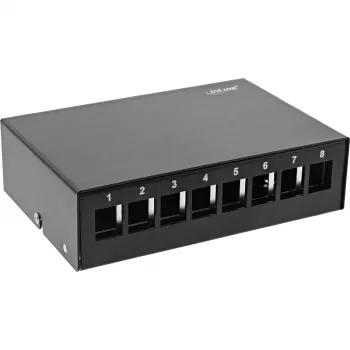 InLine pöytäkeskitinrasia 8x Keystone RJ45, metalli, musta RAL9005