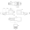 InLine verkkokaapeliadapteri Cat.6A, RJ45 uros / naaras, 90° alaspäin taivutettu
