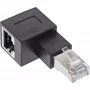 InLine verkkokaapeliadapteri Cat.6A, RJ45 uros/naaras, 90° vasemmalle taivutettu