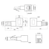 InLine verkkokaapeliadapteri Cat.6A, RJ45 uros/naaras, 90° vasemmalle taivutettu