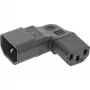 InLine virtalähdeadapteri IEC 60320 C14/C13, vasen/oikea taivutettu, 3-napainen IEC-laite