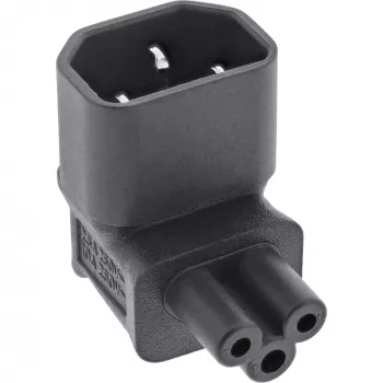 InLine virtalähdeadapteri IEC 60320 C14 / C5, ylös/alas taivutettu, 3-napainen IEC-laite