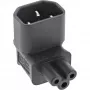 InLine virtalähdeadapteri IEC 60320 C14 / C5, ylös/alas taivutettu, 3-napainen IEC-laite