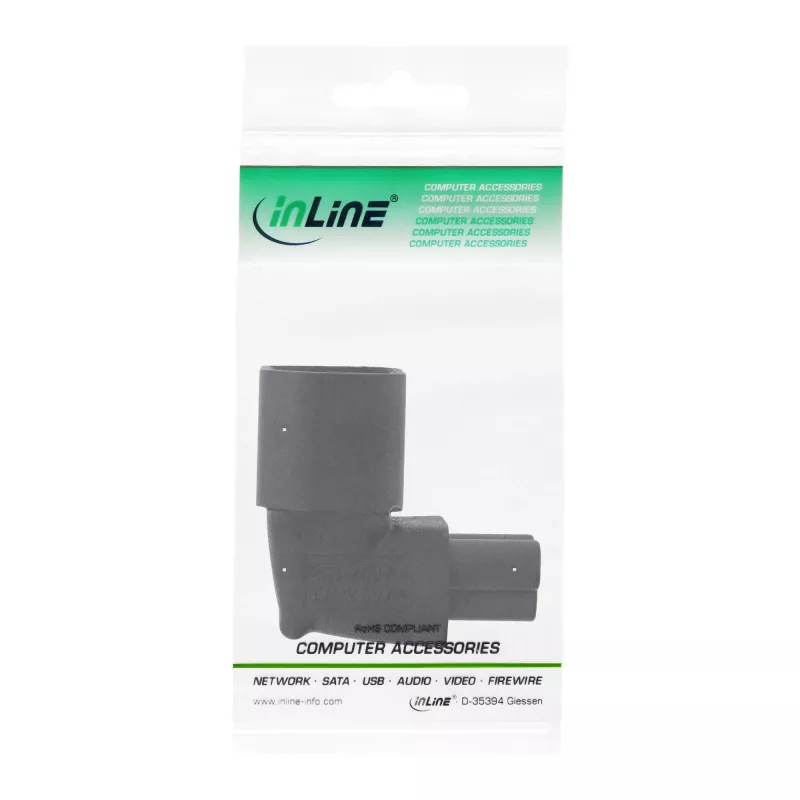 InLine virtalähdeadapteri IEC 60320 C14 / C5, ylös/alas taivutettu, 3-napainen IEC-laite