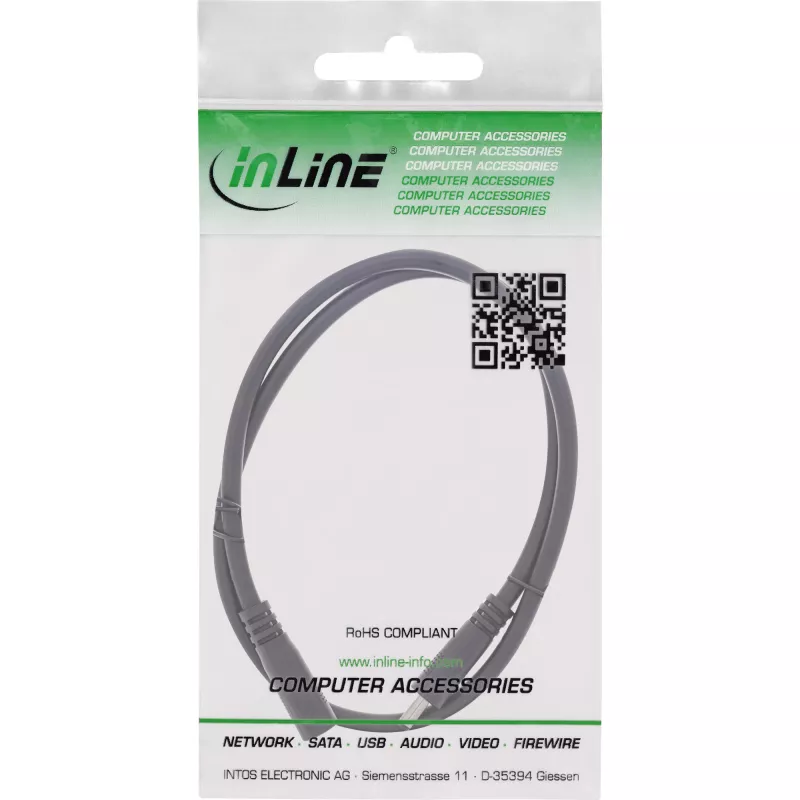 InLine DC-jatkokaapeli, DC-liitin/naaras 3,5x1,35 mm, AWG 18, musta, 2 m